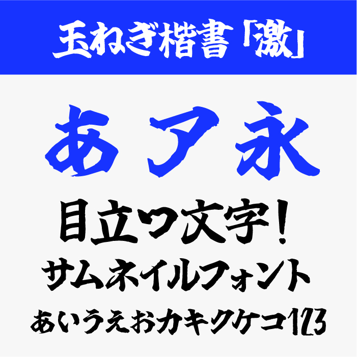 玉ねぎ楷書「激」