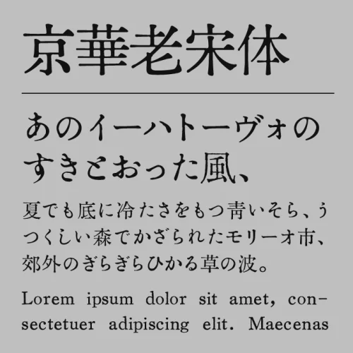 京華老宋体（KingHwa OldSong）フォント